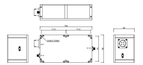 2-12 GHz High Power Amplifier EMC P1dB 33 dBm Wideband RF Amplifier