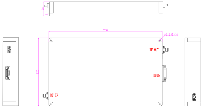 1000 To 2000 MHz  L Band Amplifier Psat 44 dBm Broadband RF Amplifier 0