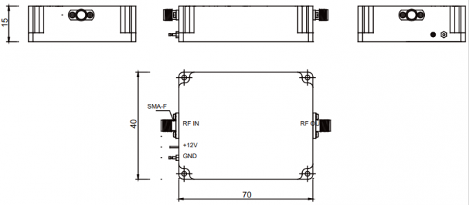 Wide Band Low Noise Amplifier High Power And Low Noise 0.1-6 GHz 38dBm Amplifier Module For Scientific Research 0