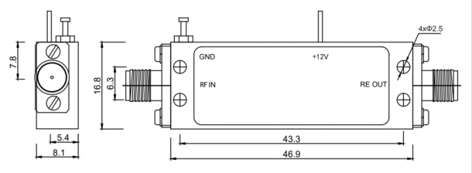 P1dB 12 dBm 0.5-2 GHz Wideband Low Noise Amplifier  RF Power Amplifier 0