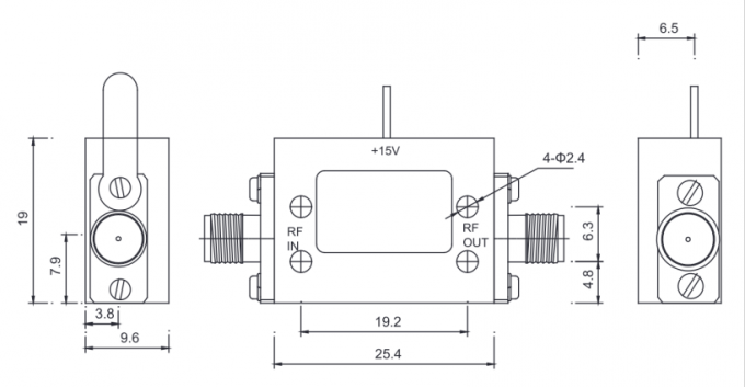 0.5 - 18 GHz Wideband LNA P1dB 6 dBm Low Noise Amplifier for Microwave Communication Systems 0