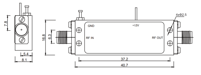 0.8-6 GHz P1dB 10 DBm Wide Band Low Noise Amplifier For Wireless Communications Radar Systems 0