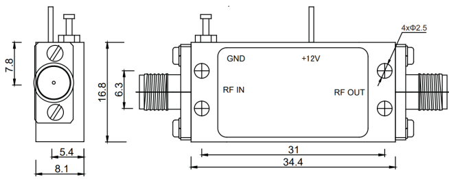 1-4 GHz P1dB 10 dBm Wide Band Low Noise Amplifier for signal reception and amplification in cellular and wireless networks 0