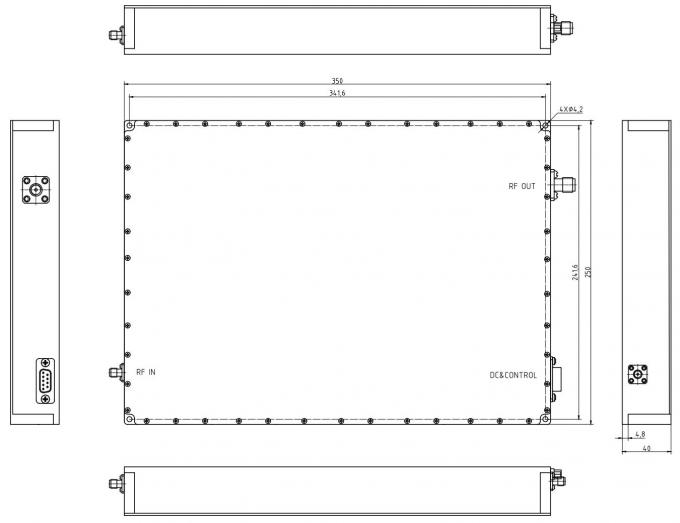 13.75-14.5GHz RF Amplifier Module Ku Band PSat 50 dBm Microwave Amplifier For Military Communication 0