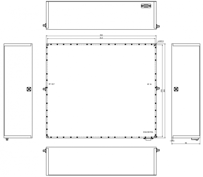 2-18GHz Ku Band Communication Module PSat 50 W Linear RF Power Amplifier With Ldmos Technology 0