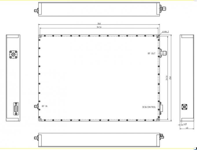 Professional Microwave Communication Module 13.75-14.5GHz 100W 50dBm RF Power Amplifier 1
