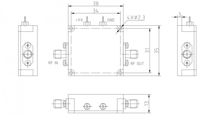 High Gain 6-18GHz Low Noise Amplifier (LNA) for Enhances Signal Reception and Transmission in Satellite, Cellular, and W 1