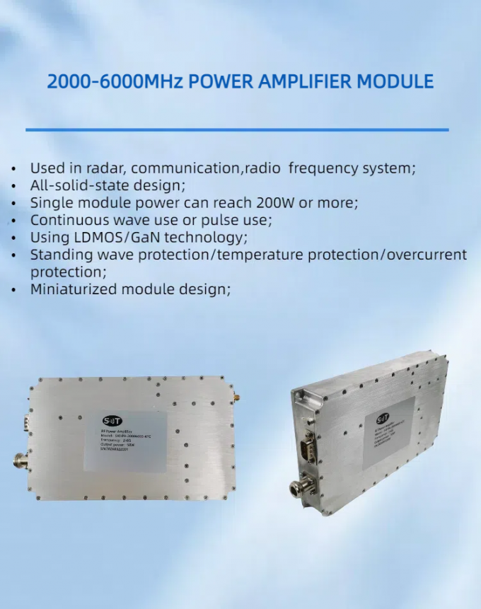 2-6GHz 50W 50Ω Silver S Band Amplifier Module RF Power Amplifier For Scientific Research 0