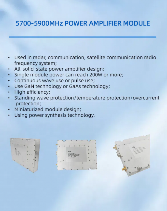 High Efficiency 5700-5900MHz 50W RF Microwave Power Amplifier for Signal Amplification in Laboratory Research 0