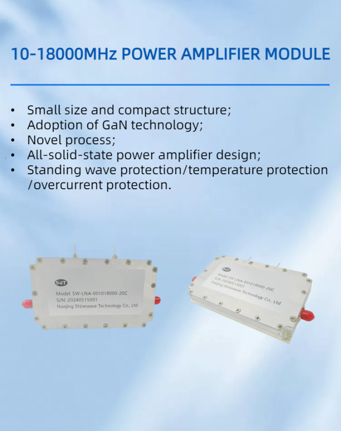 High Linearity 0.01~18GHz 0.01~18GHz Low Noise Figure Amplifier in RF and Microwave Test Equipment for Signal Amplificat 0