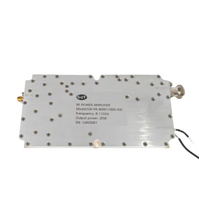 China X-Band 8000-11000MHz 20W Wideband Amplifier Microwave RF Power Amplifier for Satellite Communications