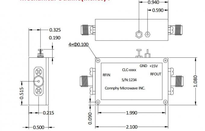 30 To 3000 mhz S Band Power Amplifier P1dB 30 dBm Broadband High Power Amplifier 0