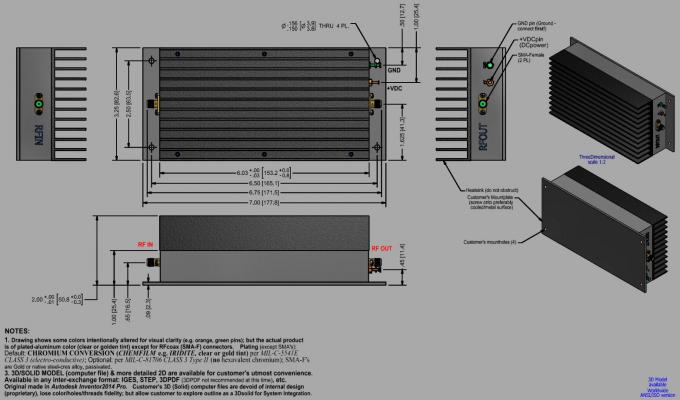 130 - 180 MHz S Band Power Amplifier  Psat 44.5 dBm Broadband RF Power Amplifier 0