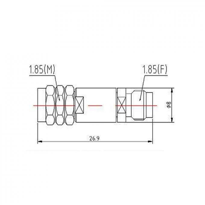 2 W Coaxial Fixed Attenuators DC-67 GHz Connector 1.85 mm 1