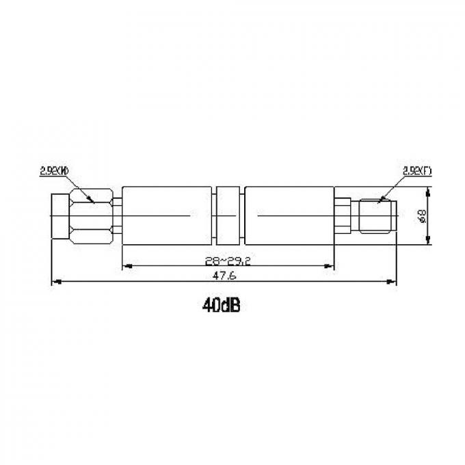 2 W Coaxial Fixed Attenuators DC-40 GHz Connector 2.92 mm 2