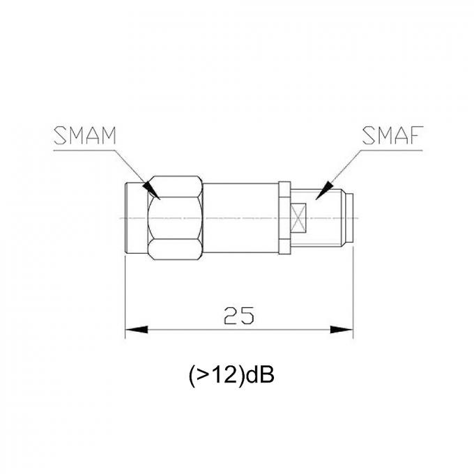 2 W Coaxial Fixed Attenuators DC-18 GHz Connector SMA 2