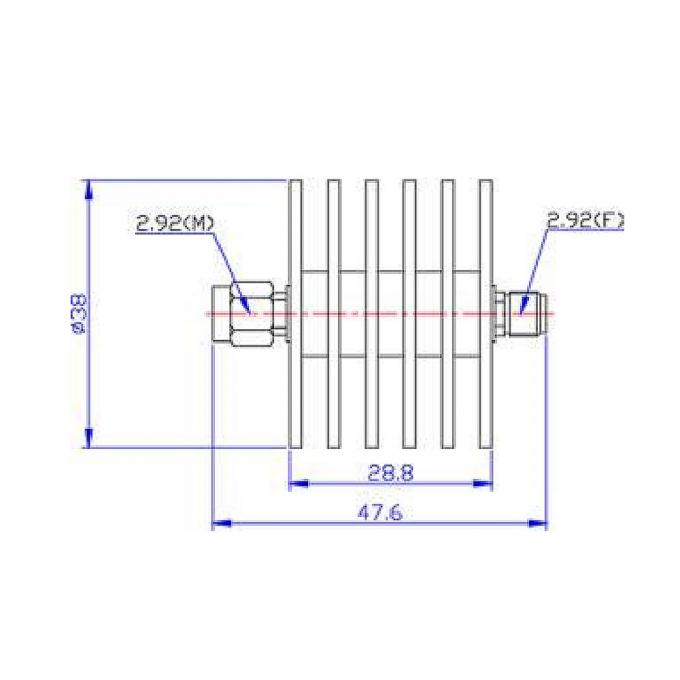 2.92 Mm RF Connector Coaxial Fixed Attenuators 5 W DC - 40 GHz 3