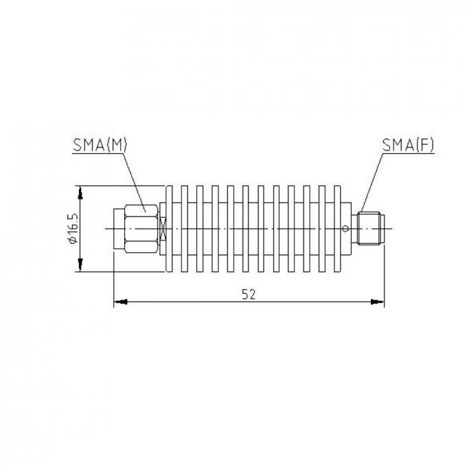 Black 20 W SMA Attenuators DC - 26.5 GHz Connector 20 W Aluminum Shell 1