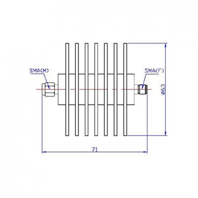 50 W 3.5 mm Audio Attenuator DC-26.5 GHz Connector SMA 2.92 mm 1