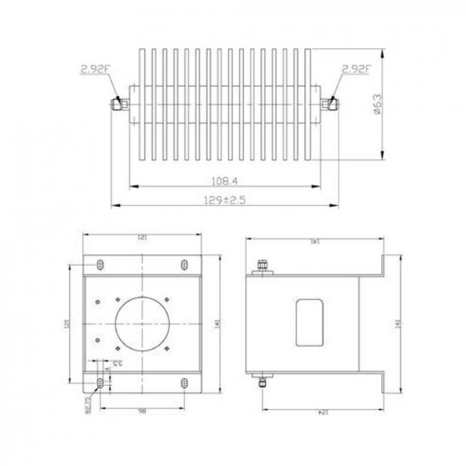 100 W Coaxial Fixed Fixed RF Attenuator DC26.5 GHz 2.92 mm Attenuator 1