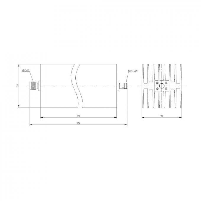 Coaxial Fixed RF Attenuator 400 W DC-18 GHz Connector N 1