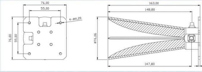 RF Microwave 8-23 GHz Horizontal and Vertical Dual Linear Polarization Antenna 0