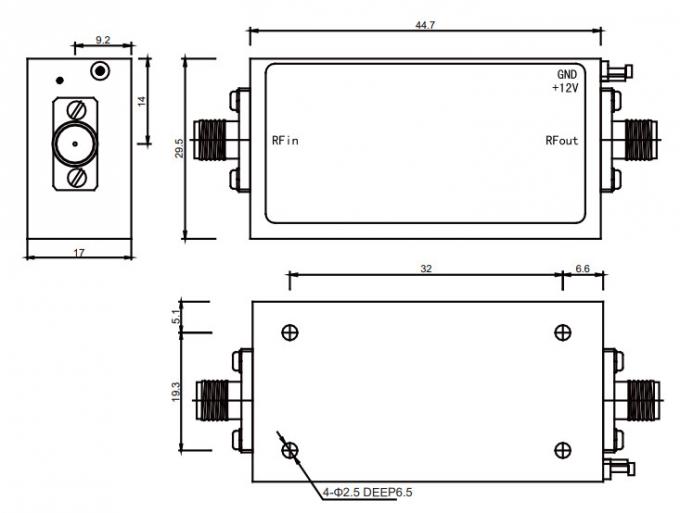 0.8 - 6 GHz C Band Power Amplifier P1dB 25 dBm RF Amplifier 1