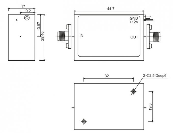 2 To 3 GHz S Band Amplifier P1dB 20 dBm RF Operational Amplifier 1