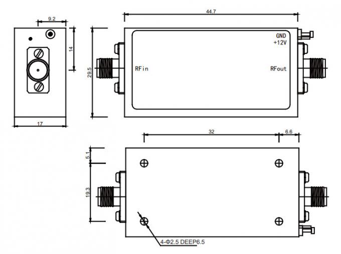 1 - 18 GHz Ku Band Amplifier P1dB 20dBm Low Power RF Amplifier 1