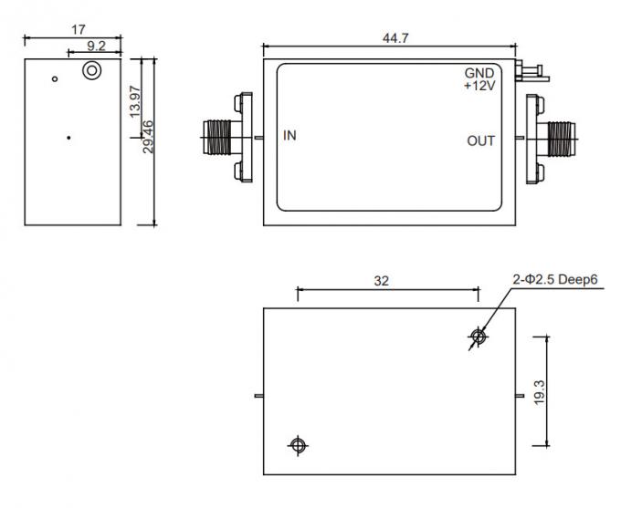 2-18 GHz Ka Band Power Amplifier P1dBm 23 dBm RF Linear Amplifier 1