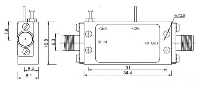 18 To 40 GHz Ka Band High Power Amplifier P1dB 23 dBm RF Linear Amplifier 1