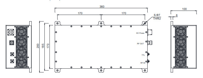 High Efficiency 0.5-1 GHz Psat 100W RF Power Amplifier in research institutions for various RF and microwave experiment 1
