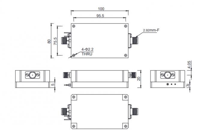 1 to 3.2 GHz EMC Wideband Power Amplifier  P1dB 33 dBm RF Power Amplifier 1