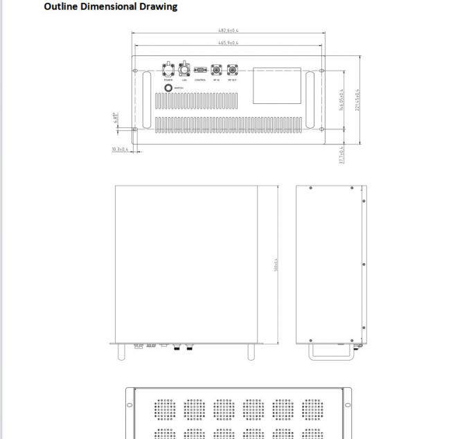 19 Inch Rack Mount 0.1-500 MHz UHF Power Amplifier Solid State Psat 50 W RF Power Amplifier 1