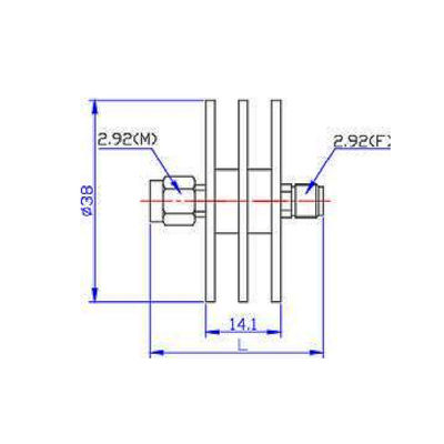 2.92 Mm RF Connector Coaxial Fixed Attenuators 5 W DC - 40 GHz