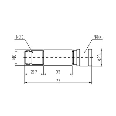 5 W Coaxial Fixed Attenuators DC-18 GHz TNC SMA Type N Attenuator