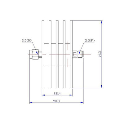 25 W 3.5 mm Attenuators Coaxial Fixed DC-26.5 GHz Connector