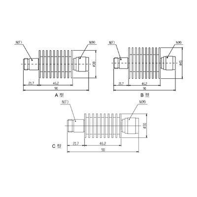 25 W TNC Attenuator DC-18 GHz SMA RF Attenuators N Type