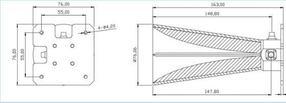 RF Microwave 8-23 GHz Horizontal and Vertical Dual Linear Polarization Antenna
