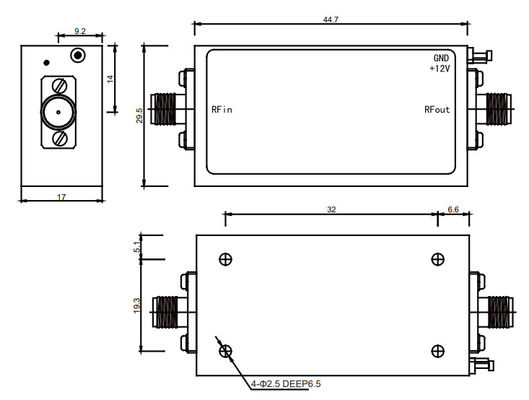 0.8 - 6 GHz C Band Power Amplifier P1dB 25 dBm  RF Amplifier