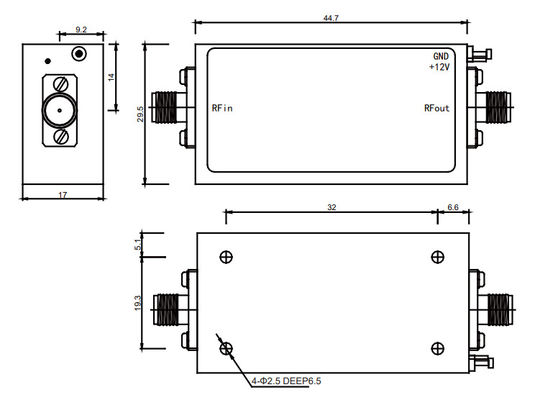 1 - 18 GHz Ku Band Amplifier P1dB 20dBm Low Power RF Amplifier