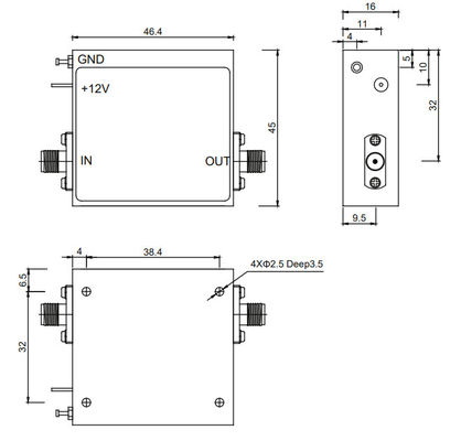 8 To 10 GHz X Band Power Amplifier P1dB 31 dBm Digital RF Amplifier