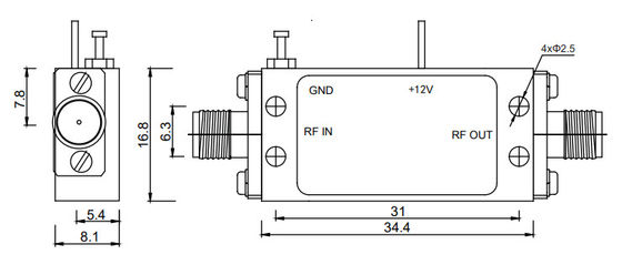 18 To 40 GHz Ka Band High Power Amplifier P1dB 23 dBm RF Linear Amplifier