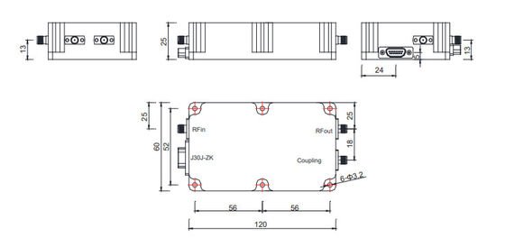 Psat 40dBm 1-2 GHz RF Power Amplifier for military communication systems