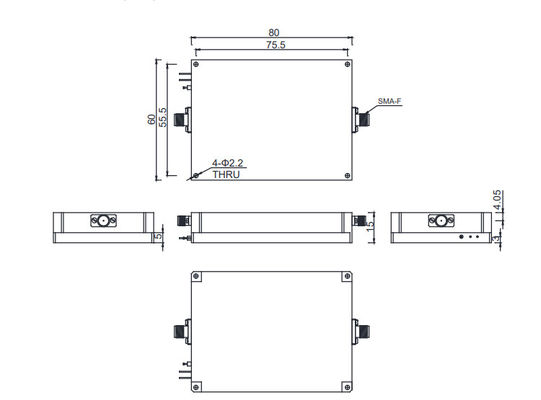 1 - 12 GHz EMC High Power Amplifier Psat 3 dBm Wideband RF Amplifier