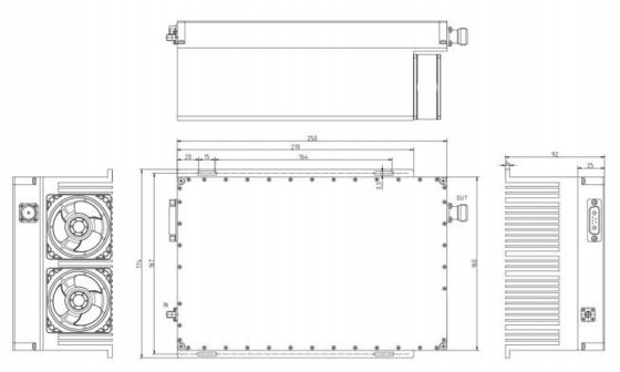 Ultra-Wideband Communication Module Low Noise Figure, High Linearity 500-2700MHz 50dB RF Power Amplifier